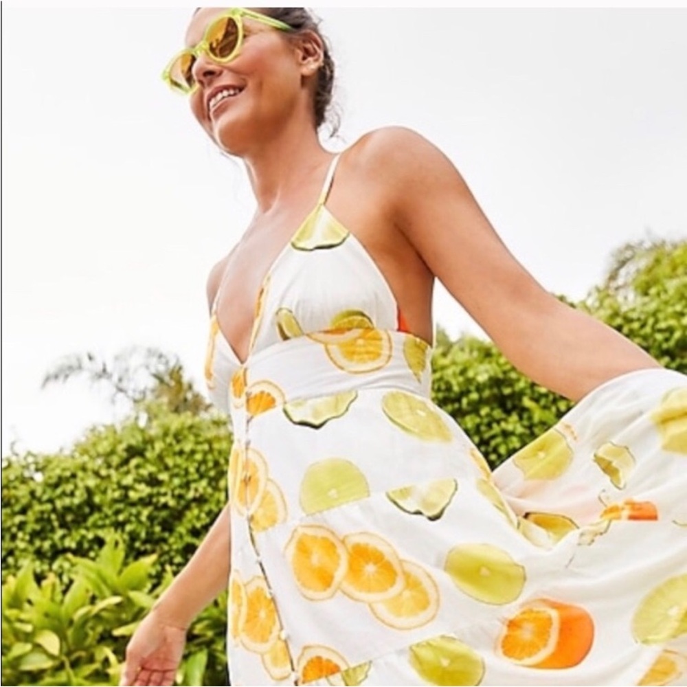 J Crew citrus tiered dress Edie Parker S - Picture 2 of 14